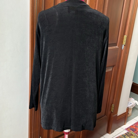 A Touch of Class Jacket Slinky Silky Smooth NWOT Open front Black Size S - Picture 8 of 11